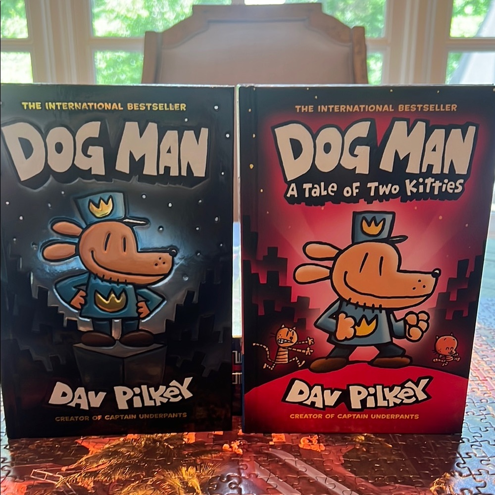 Dog Man Book Set by - Black and Blue Covers